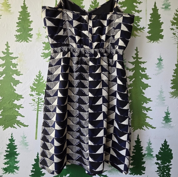 Madewell Lydia Black/Blue Triangle Trio Silk Cami Strap Dress - Picture 4 of 10